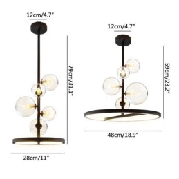 Moderne Hengende Lysarmatur Lysekrone Glass Boble Anhengslampe