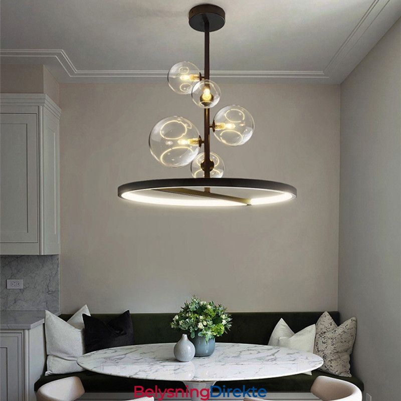 Moderne Hengende Lysarmatur Lysekrone Glass Boble Anhengslampe