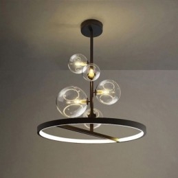 Moderne Hengende Lysarmatur Lysekrone Glass Boble Anhengslampe