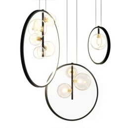 Nordisk Pendellampe I Glass, Sirkelformet Lysekrone, Moderne Stuelampe