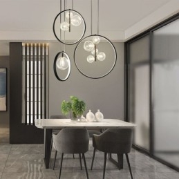 Nordisk Pendellampe I Glass, Sirkelformet Lysekrone, Moderne Stuelampe