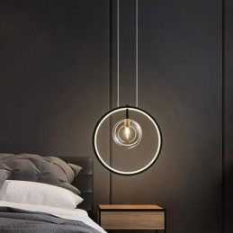 Nordisk Pendellampe I Glass, Sirkelformet Lysekrone, Moderne Stuelampe