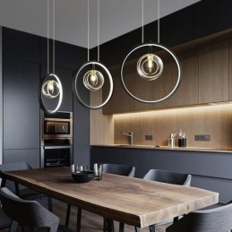 Nordisk Pendellampe I Glass, Sirkelformet Lysekrone, Moderne Stuelampe