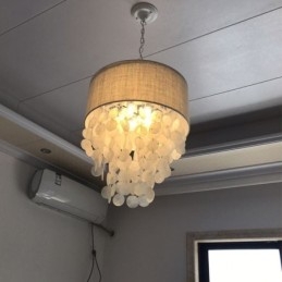Moderne Pendellampe Med Maneter Og Skjell Med Sylinderskjerm