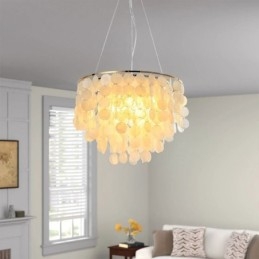 Moderne Hvit Skalllampe I Tak, Pendellampe, Lysekrone