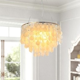 Moderne Hvit Skalllampe I Tak, Pendellampe, Lysekrone