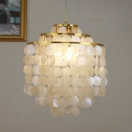 Moderne Klassisk Pendellampe Hvit Skallskjermlampe