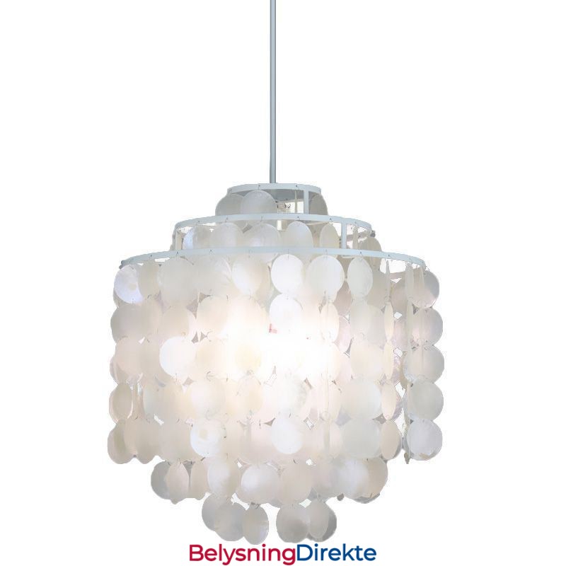 Moderne Klassisk Pendellampe Hvit Skallskjermlampe