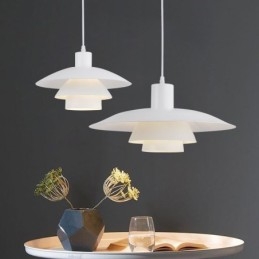 Hvit Aluminiums Pendellampe Moderne Lysekrone Justerbar Hengende Lysarmatur