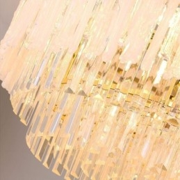 Krystall Rund Korall Taklampe Pendellampe