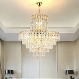Elegant Pendellampe Krystallrund Taklampe