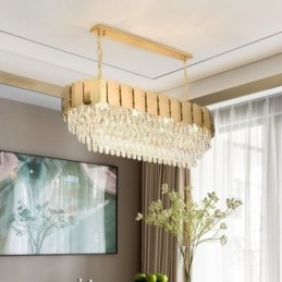Krystall Pendellampe Luksuriøs Oval Taklampe