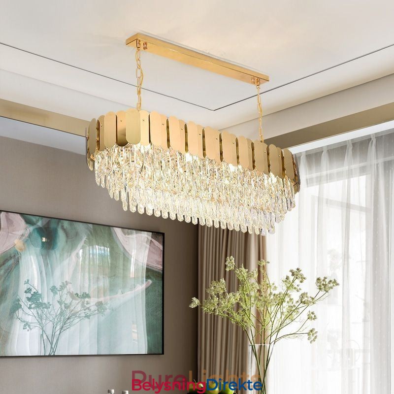 Krystall Pendellampe Luksuriøs Oval Taklampe