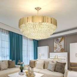 Moderne Pendellampe Krystall Rund Hengende Taklampe