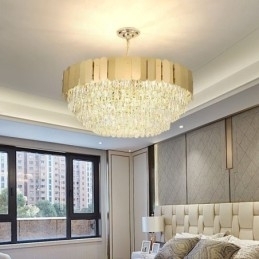 Moderne Pendellampe Krystall Rund Hengende Taklampe