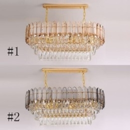 Moderne Krystall Pendellampe Luksuriøs Oval Taklampe