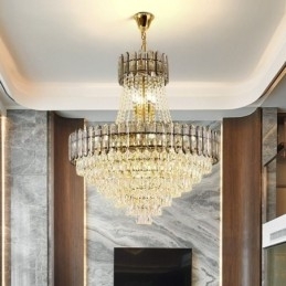Moderne Gullkrystall Pendellampe Hengende Lampe
