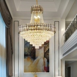 Moderne Gullkrystall Pendellampe Hengende Lampe