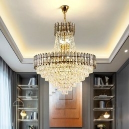 Moderne Gullkrystall Pendellampe Hengende Lampe