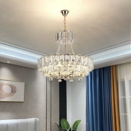 Hvit Krystall Pendellampe Moderne Taklamper Hengende Lamper
