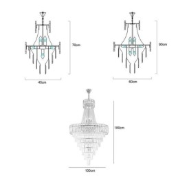 Europeisk Elegant Krystall Pendellampe Konisk Taklampe