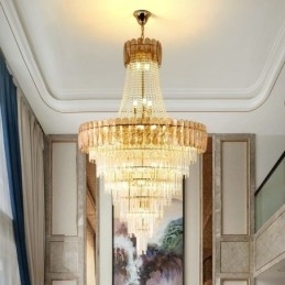 Europeisk Elegant Krystall Pendellampe Konisk Taklampe