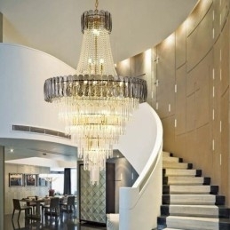 Europeisk Elegant Krystall Pendellampe Konisk Taklampe