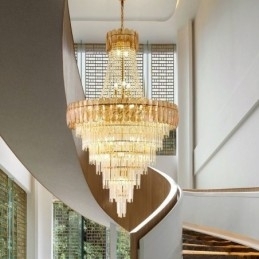 Europeisk Elegant Krystall Pendellampe Konisk Taklampe