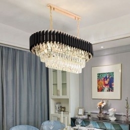 Krystall Pendellampe Oval Taklampe