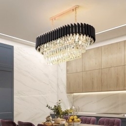 Krystall Pendellampe Oval Taklampe