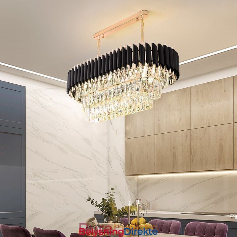 Krystall Pendellampe Oval Taklampe
