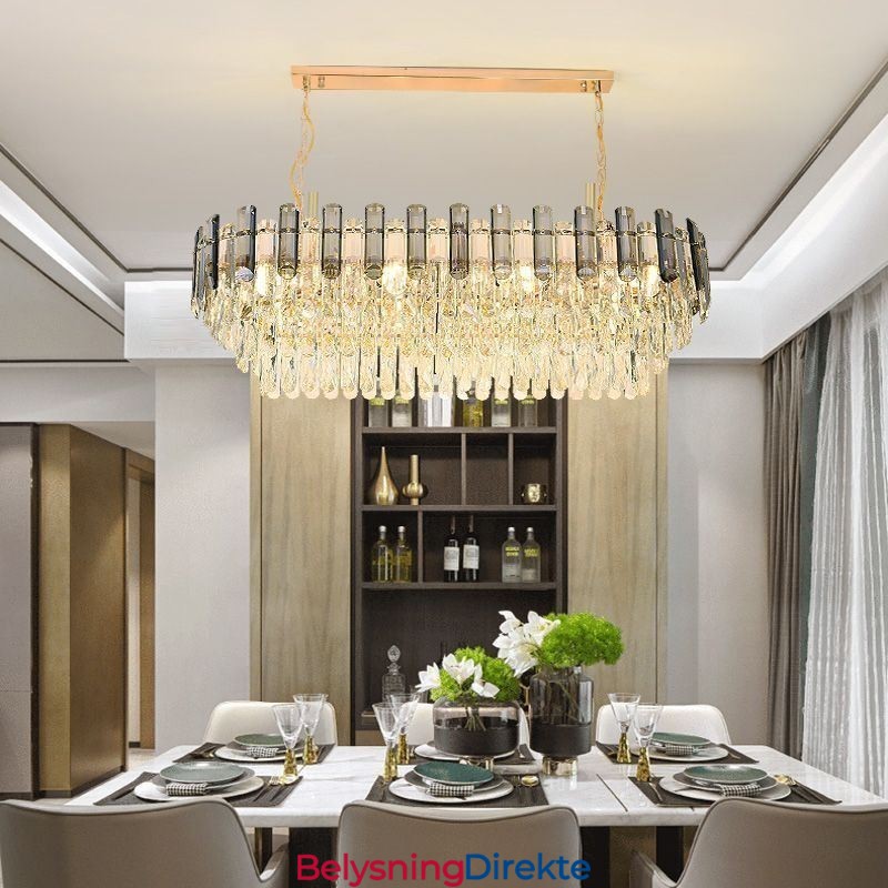 Moderne Krystall Pendellampe Oval Taklampe