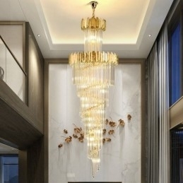 Europeisk Pendellampe Krystall Hengende Lampe Trapper Entré
