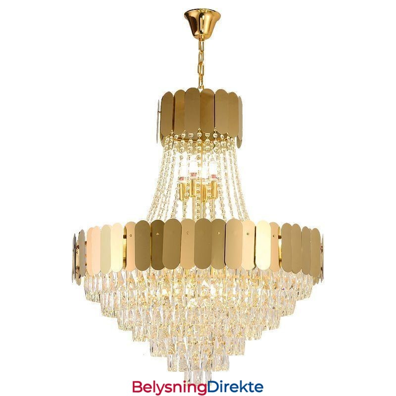 Moderne Krystallgull K9 Hengende Taklampe
