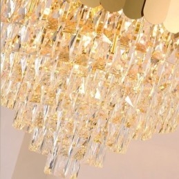 Moderne Krystallgull K9 Hengende Taklampe