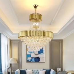 Moderne Krystall Pendelbelysning Rund Taklampe Hengende Lys
