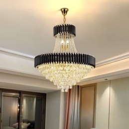 Moderne Krystall Pendelbelysning Rund Taklampe Hengende Lys