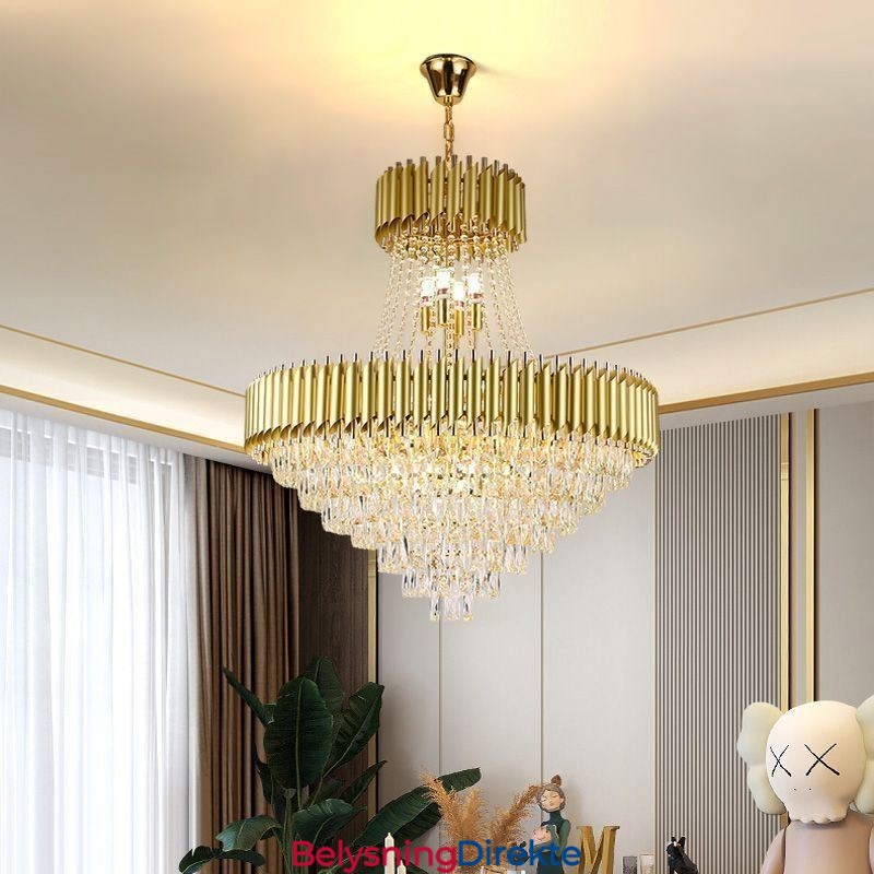 Moderne Krystall Pendelbelysning Rund Taklampe Hengende Lys