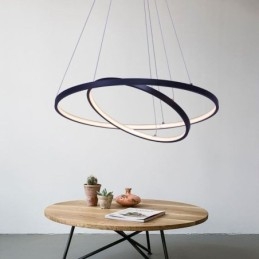 Moderne Enkel Pendellampe I Aluminium Med Dobbel Ring