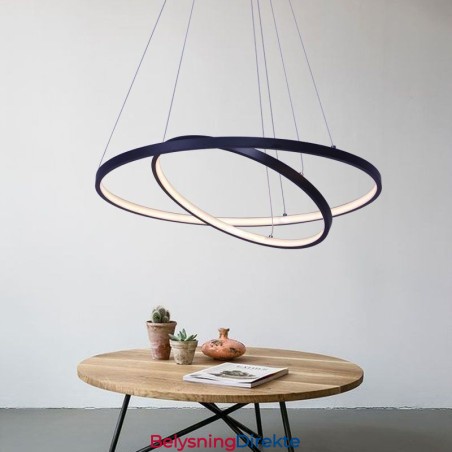 Moderne Enkel Pendellampe I Aluminium Med Dobbel Ring