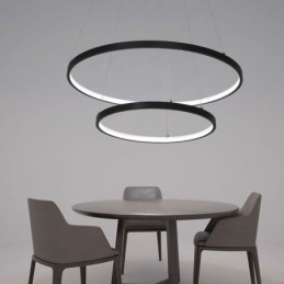 Moderne Enkel Pendellampe I Aluminium Med Dobbel Ring
