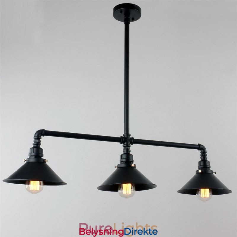 3-Lys Retro Industriell Vintage Vannrør Anhengslampe Lysekrone Landlig Rustikk Stil