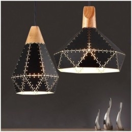 Industriell Retro Vintage Hengelampe Hul Lampeskjerm