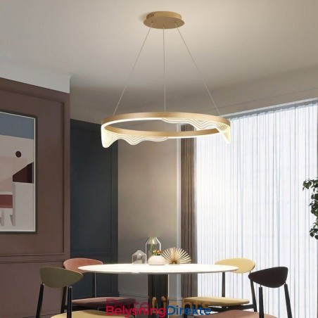 Nordisk Aluminiums Pendellampe Golden Wave Ripple Hengelampe