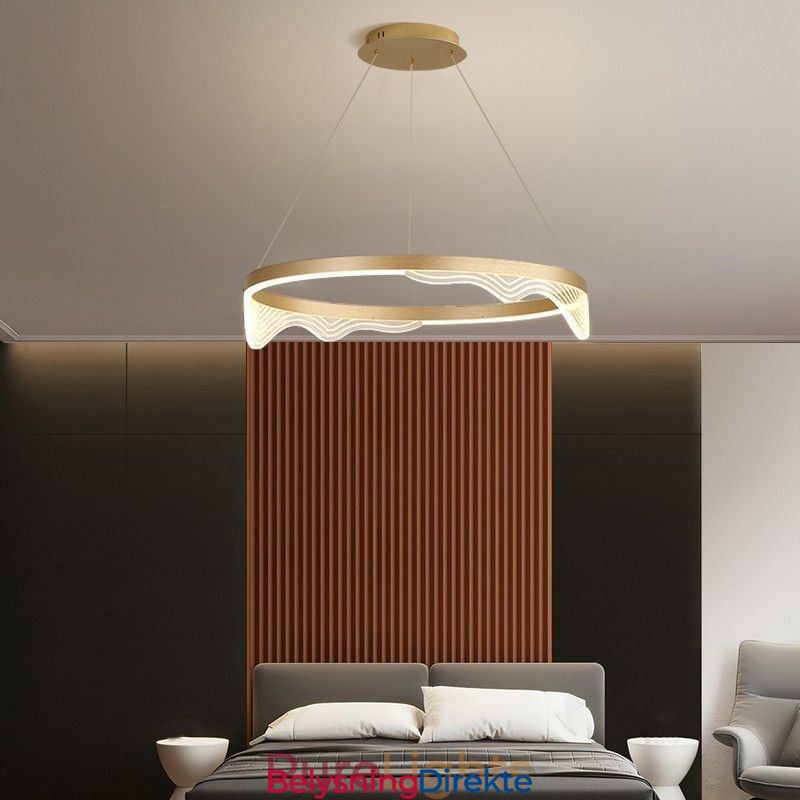 Nordisk Aluminiums Pendellampe Golden Wave Ripple Hengelampe