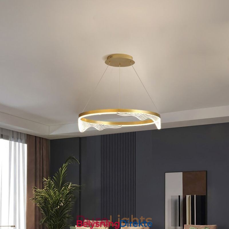 Nordisk Aluminiums Pendellampe Golden Wave Ripple Hengelampe