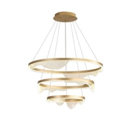 Pendellampe Golden Wave Ripple Hengelampe 3 Lys