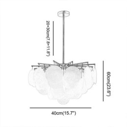 Moderne Hengende Lampe Med 6 Lys Og Glassform