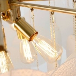 Moderne Hengende Lampe Med 6 Lys Og Glassform