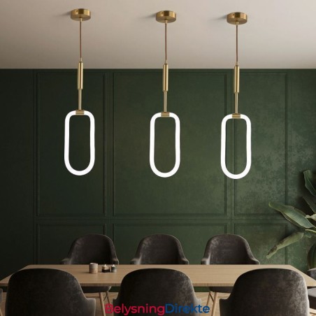Moderne Enkel Pendellampe I Messing